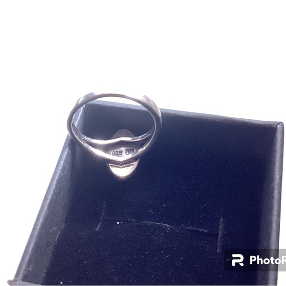 Sterling Silver Oxidized Genuine Oval Turquoise Ring , Size 4. 11.7 mm. Stamped - Picture 5 of 5